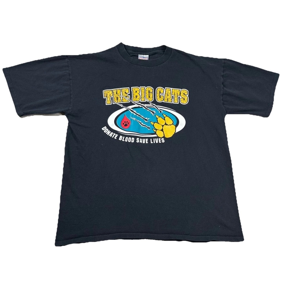 Vintage All Sport Jacksonville Shirt Mens XL Big Cats Jaguars Donate Blood 90s
